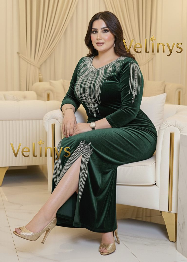 فستان سلطانة طرز فضي