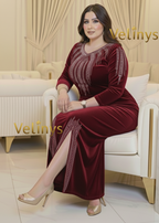 فستان سلطانة طرز فضي