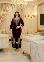 فستان سلطانة طرز فضي