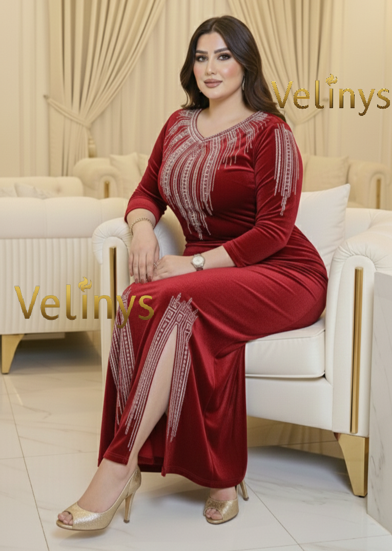 فستان سلطانة طرز فضي